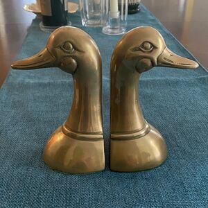 Elegant Brass Duck Bookends. Vintage mid century.